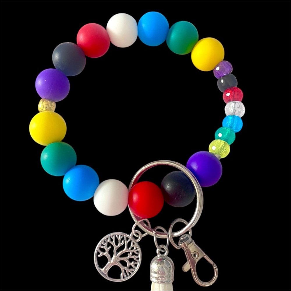 Colors of Faith Bracelet | Christian Keychain Wristlet | Silicone Beads